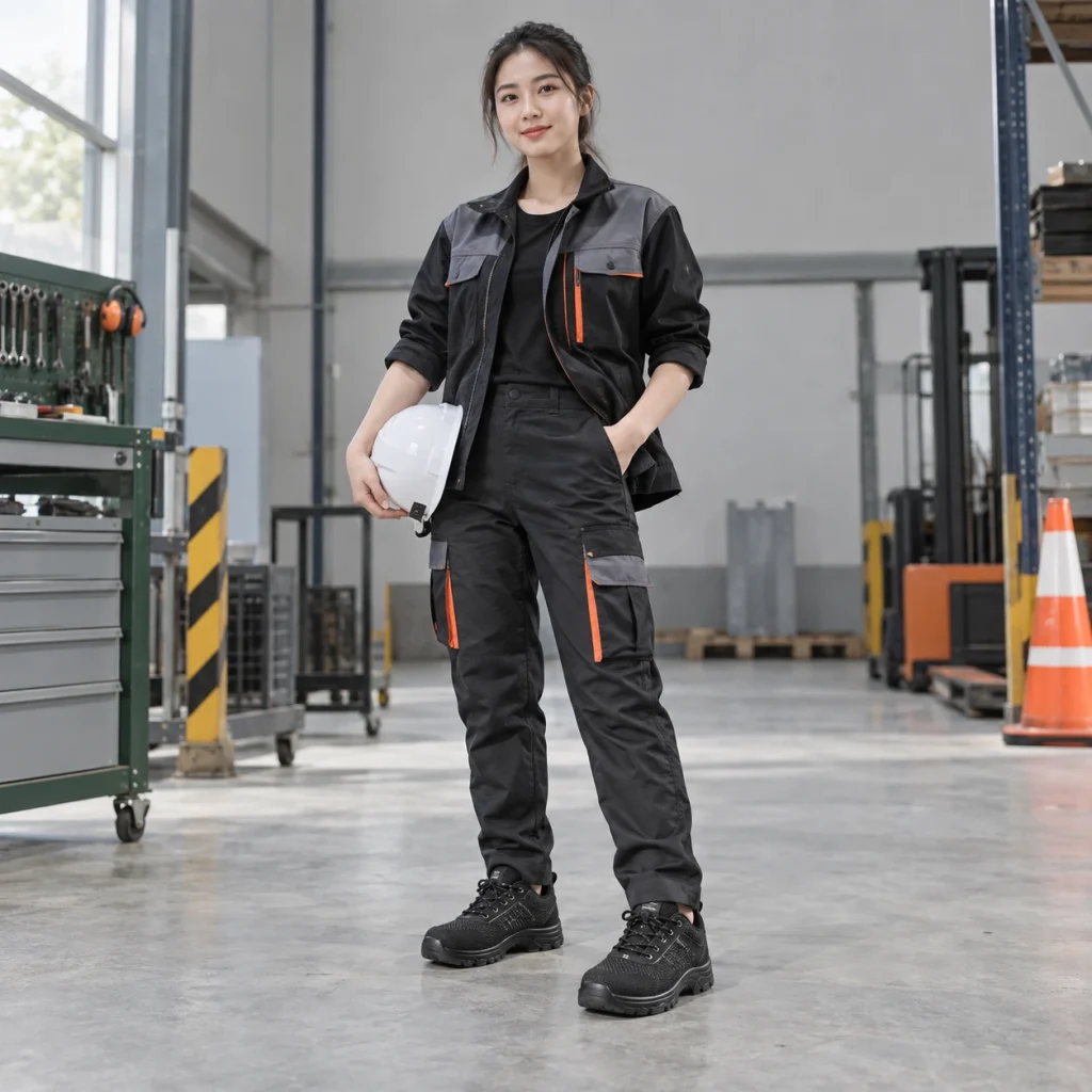 Giày bảo hộ cao cấp lưới dệt thoáng màu đen mũi thép