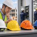 Kỹ sư Việt Nam so sánh mũ bảo hộ công trường điện và làm việc trên cao