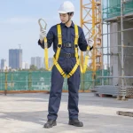 Dây an toàn 2 móc sợi dệt bản rộng màu vàng móc lớn khóa kép