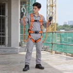 Dây an toàn 2 móc dây bện chống mài mòn màu cam móc lớn khóa kép