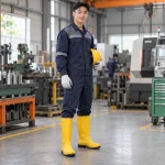 Ủng cao su bảo hộ cao su tự nhiên màu vàng mũi thép