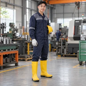Ủng cao su bảo hộ cao su tự nhiên màu vàng mũi thép