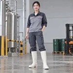 Ủng cao su bảo hộ cao su tự nhiên màu trắng mũi thép
