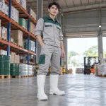 Ủng cao su bảo hộ cao su chống dầu màu trắng mũi thép