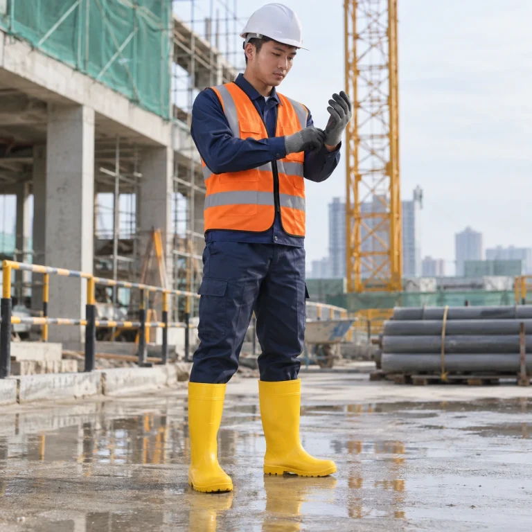 Ủng cao su bảo hộ cao su chống dầu màu vàng đế chống trượt
