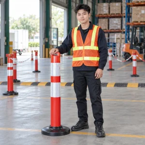 Thiết bị cảnh báo giao thông hợp kim nhẹ màu đỏ trắng dải phản quang kép