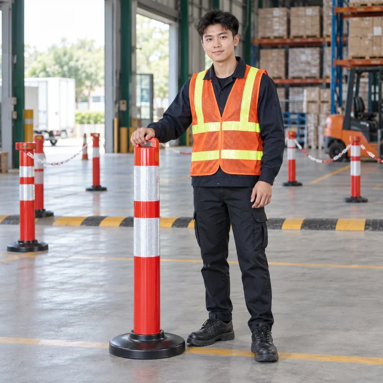 Thiết bị cảnh báo giao thông hợp kim nhẹ màu đỏ trắng dải phản quang kép