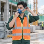 Mặt nạ phòng độc nhựa TPE màu xanh van thở một chiều