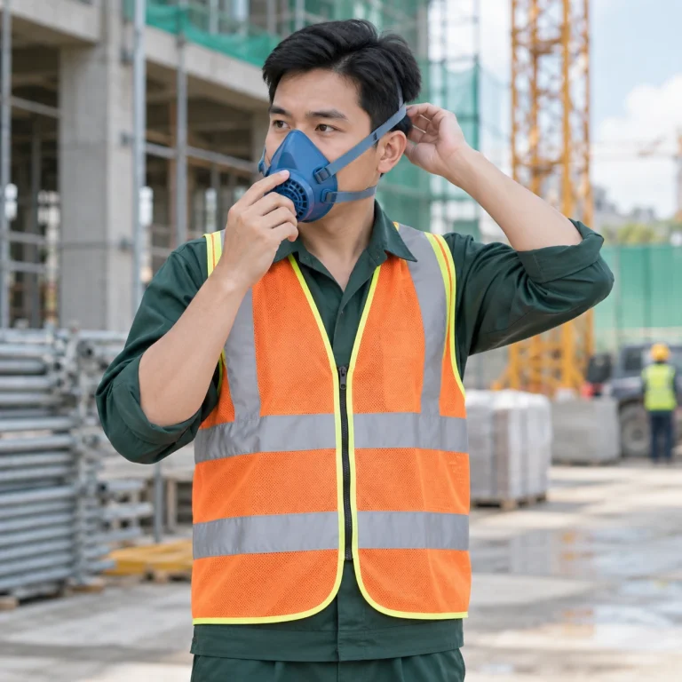 Mặt nạ phòng độc nhựa TPE màu xanh van thở một chiều
