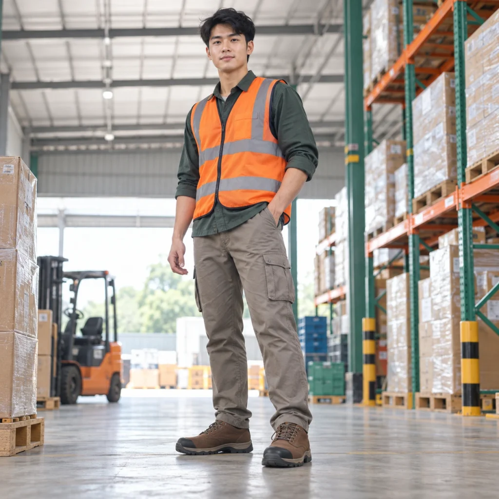 Giày bảo hộ cao cấp vải canvas màu nâu mũi composite