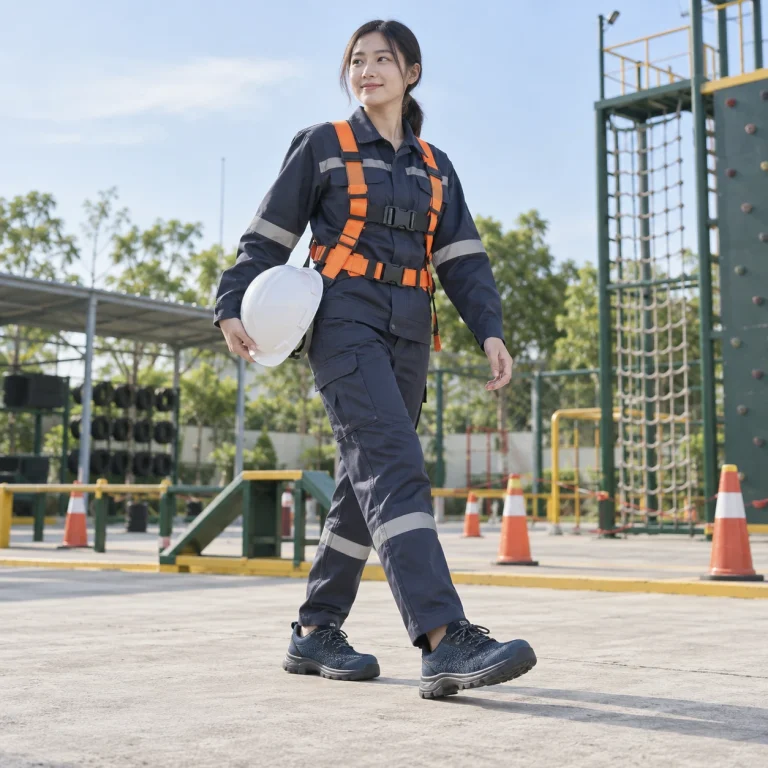 Giày bảo hộ cao cấp lưới dệt thoáng màu xanh đen mũi composite