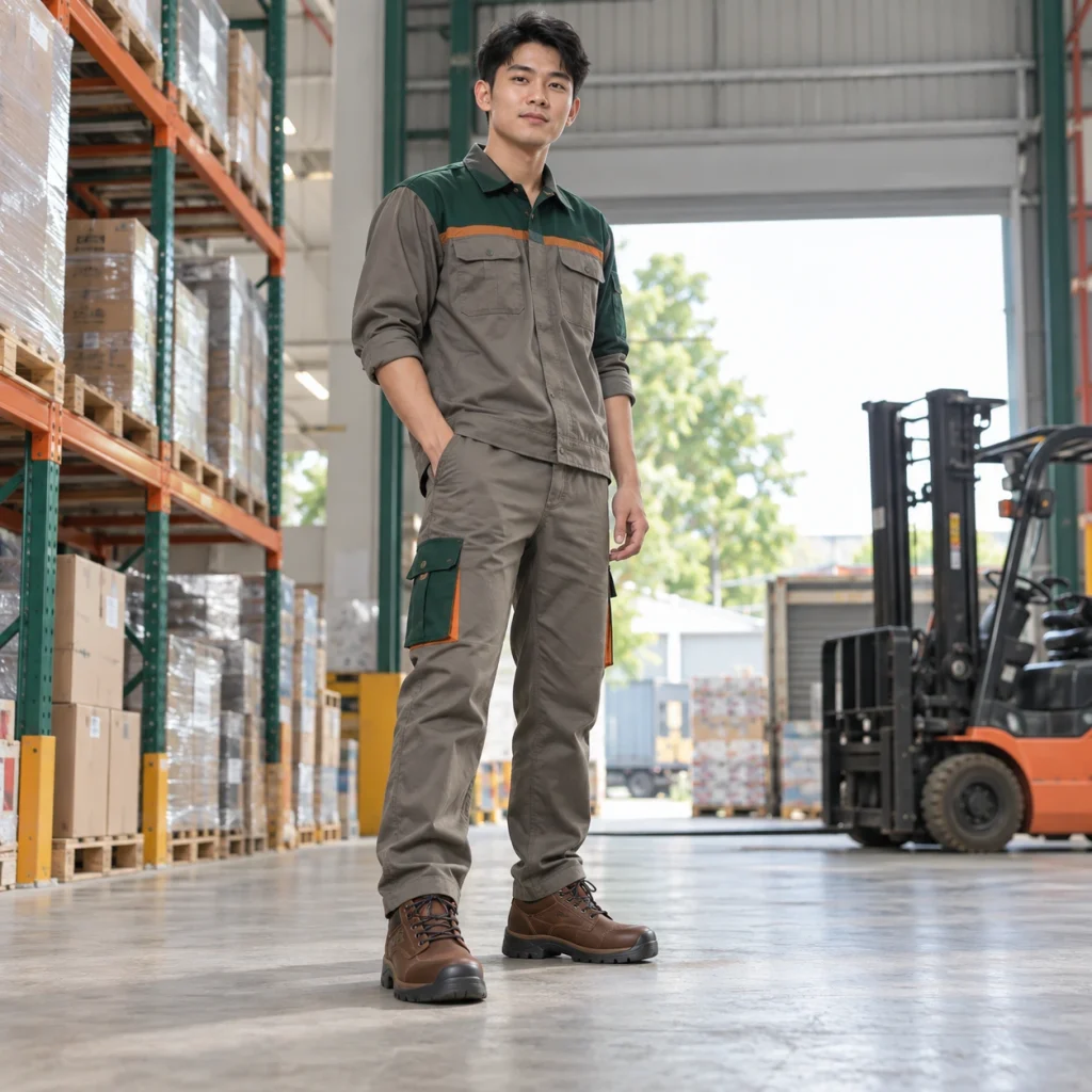 Giày bảo hộ cao cấp da bò mềm màu nâu mũi thép