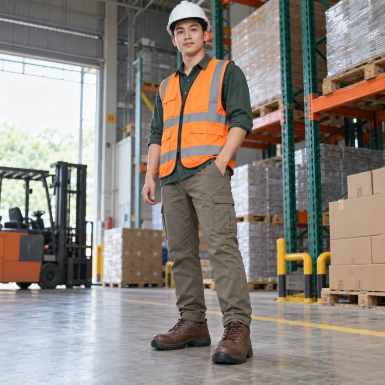 Giày bảo hộ xây dựng da bò mềm màu nâu mũi composite