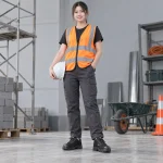 Giày bảo hộ xây dựng vải canvas màu đen mũi thép