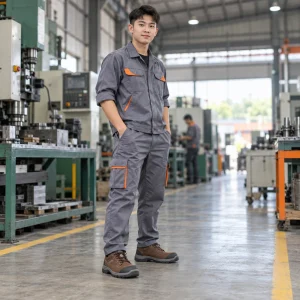 Giày vải bảo hộ da bò mềm màu nâu mũi composite