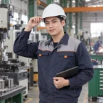 Mũ bảo hộ công trường nhựa HDPE màu trắng núm vặn điều chỉnh