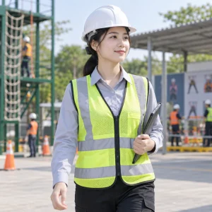 Mũ bảo hộ công trường composite nhẹ màu trắng núm vặn điều chỉnh
