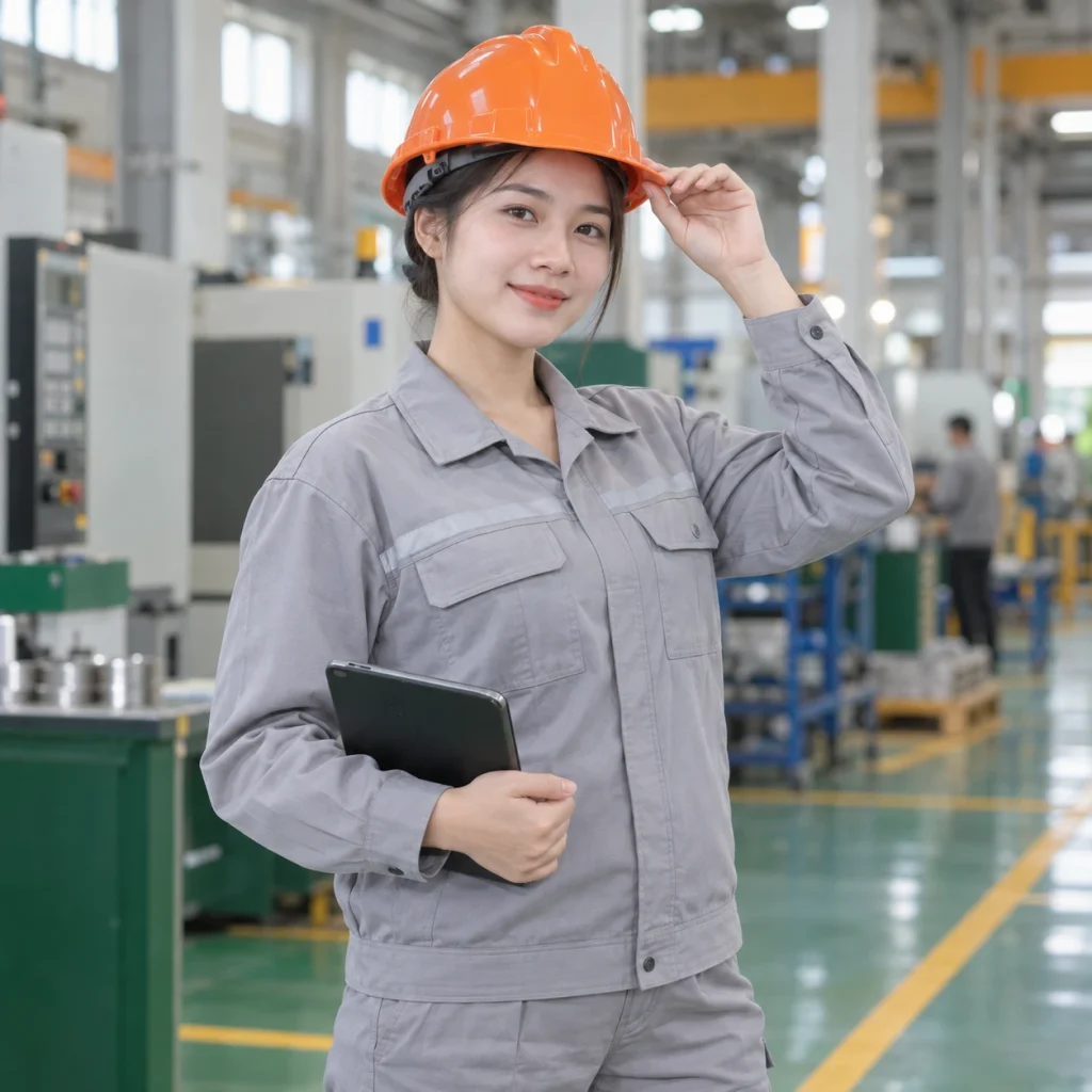 Mũ bảo hộ công trường composite nhẹ màu cam núm vặn điều chỉnh