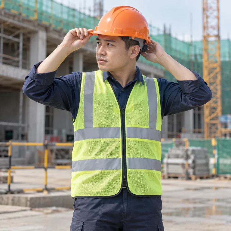 Mũ bảo hộ công trường nhựa kỹ thuật chịu lực màu cam núm vặn điều chỉnh