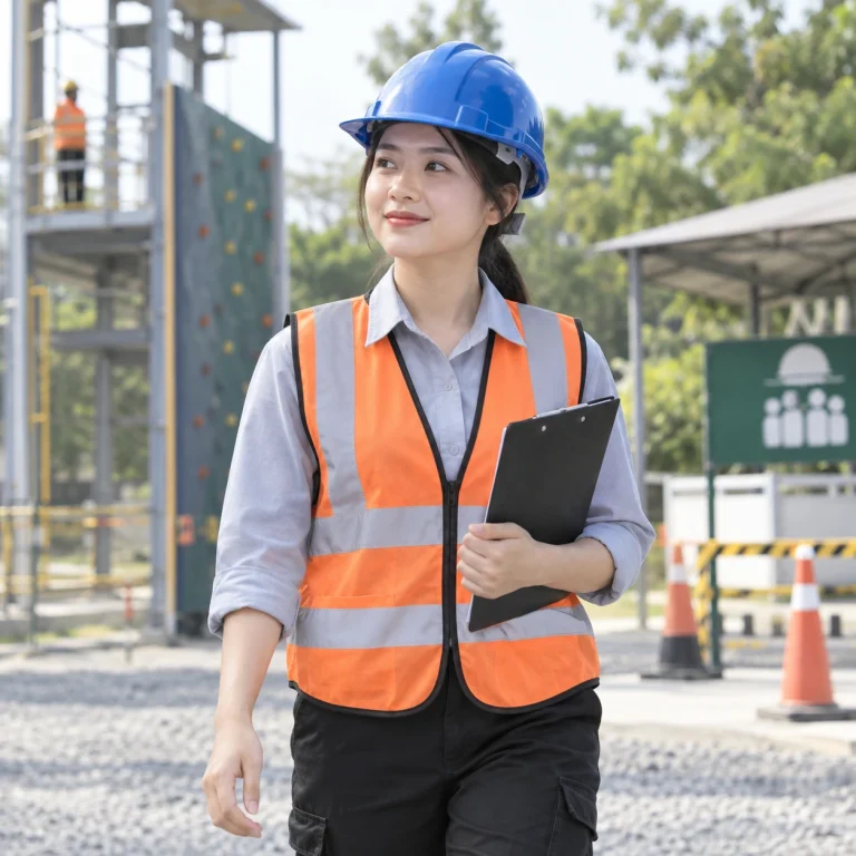 Mũ bảo hộ công trường composite nhẹ màu xanh núm vặn điều chỉnh