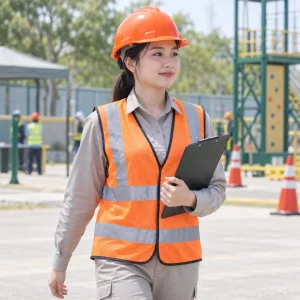 Mũ công nhân composite nhẹ màu cam núm vặn điều chỉnh
