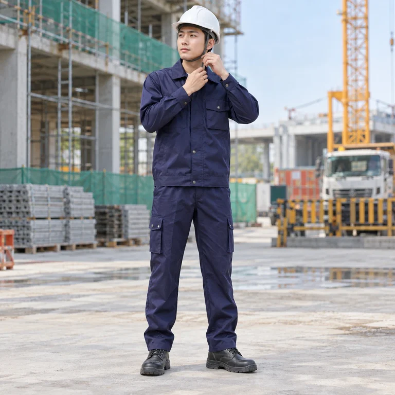 Áo bảo hộ công nhân vải gió chống bụi màu tím than dài tay túi hộp
