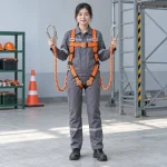 Dây an toàn dây bện chống mài mòn màu cam móc lớn khóa kép